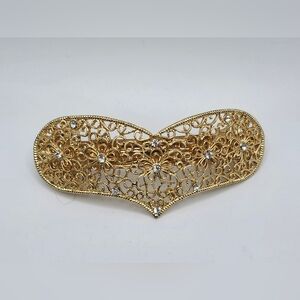Beautiful gold tone hair accessory Barrette hair clip.  Large size